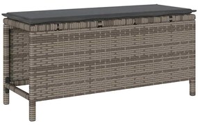Conjunto de Jantar de Jardim de 3 Peças com Almofadas Cinza em Rattan
