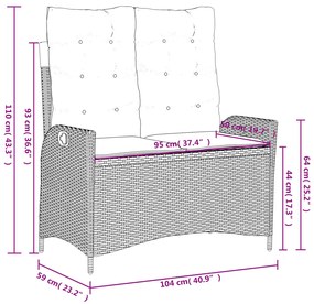 4 pcs conjunto de jantar p/ jardim c/ almofadões vime PE bege