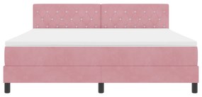 Cama Box com Colchão vidaXL Rosa Super King Veludo
