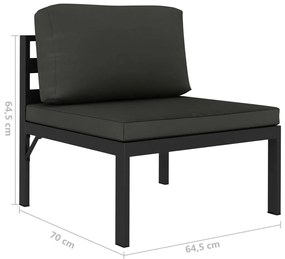 4 pcs conjunto lounge jardim com almofadões alumínio antracite