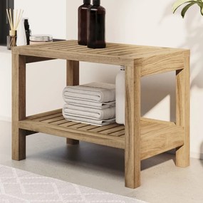 340746 vidaXL Banco de duche 60x30x45 cm madeira de teca maciça