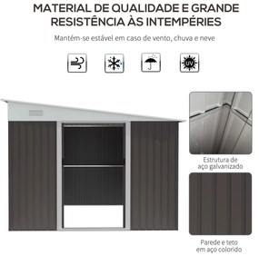 Casetta del Giardiniere – Abrigo de Jardim em Aço Galvanizado Cinza 8,