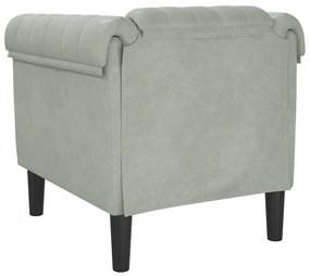 Poltrona veludo cinzento-claro
