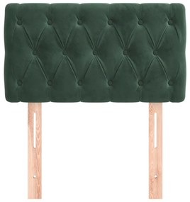 Cabeceira de cama veludo 80x7x78/88 cm verde-escuro