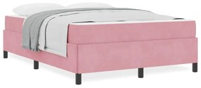 Estrutura da Cama Outros Rosa e branco 140 x 190 cm Veludo