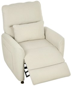 Poltrona Relax com Aquecimento Lombar e Massagem por Vibração Poltrona Reclinável com Função de Memória 88x93x102 cm Creme