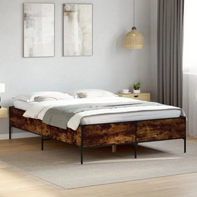 Estrutura de cama 150x200 cm derivados madeira/metal