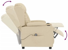 Poltrona reclinável elétrica tecido cor creme