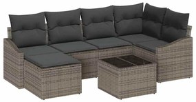 Conjunto de Sofá de Jardim com 6 Peças e Almofadas em Rattan Polipropi