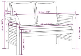 2 pcs conj. lounge jardim c/ almofadões cinza-escuro madeira