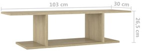 Móvel de TV para parede 103x30x26,5 cm carvalho sonoma