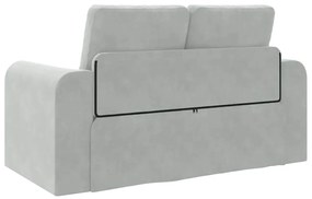 Sofá Cama de Piso 2-em-1 Cinza Claro 148x71x83 cm Veludo