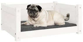 Cama para cães 65,5x50,5x28 cm madeira de pinho maciça branco