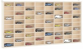 vidaXL Vitrine de colecionador de madeira com 80 compartimentos 80x4,5x40,5cm
