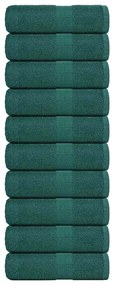 vidaXL Toalhas de rosto 10 unidades FROGN Verde 30x30 cm 100% algodão