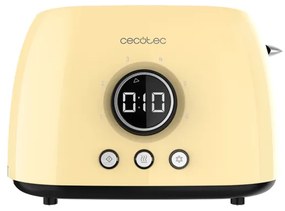 Torradeira digital de 800 W ClassicToast 8000 Yellow Double, 2 ranhuras extralargas para 2 torradas, Ecrã digital, 3 funções, suporte superior, design