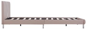 Estrutura de cama 140x200 cm couro artificial cappuccino