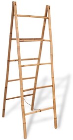 243714 vidaXL Escada toalheiro dupla com 5 degraus, bambu, 50x160 cm