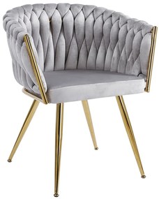 Cadeira Widny Golden Veludo - Cinza claro