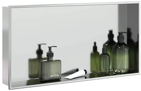Nicho parede p/ duche 62x32x9 cm aço inoxidável prata escovada