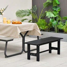 Banco jardim de exterior para 2 pessoas com estrutura metálica e assento de ripas Capacidade 300 kg para Pátio Jardim Varanda 120 x 36 x 40,5 cm Preto