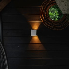 Candeeiro de parede exterior branco com LED 2 luzes IP54 - Edwin