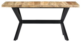 Mesa de jantar 140x70x75 cm madeira de mangueira maciça áspera