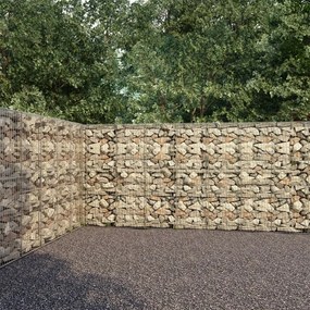 144915 vidaXL Muro gabião com tampas aço galvanizado 600x30x200 cm