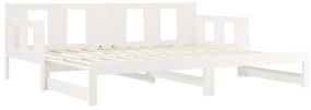 Estrutura sofá-cama de puxar 2x(80x200) cm pinho maciço branco