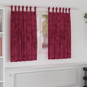 vidaXL Cortinas de Veludo 2 peças com Ilhós Vermelho Vinho 140 x 140 cm