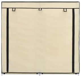 Sapateira com cobertura 115x28x110 cm tecido cor creme