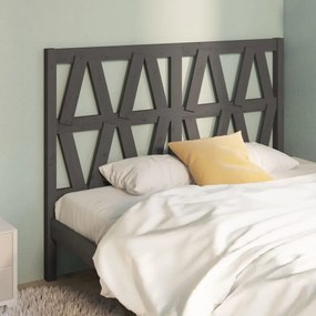 818622 vidaXL Cabeceira de cama 146x4x100 cm pinho maciço cinzento