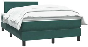 Cama boxspring com colchão 120x210 cm veludo verde-escuro