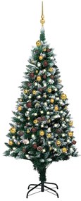 3077531 vidaXL Árvore Natal artificial pré-iluminada c/ bolas e pinhas 180 cm