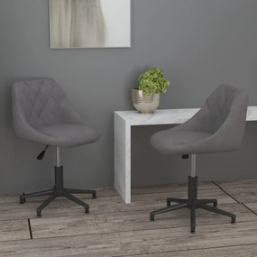 vidaXL Cadeiras de jantar giratórias 2 pcs veludo cinzento-claro