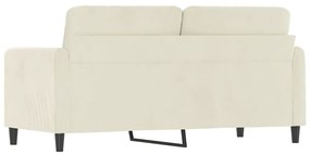 Sofá de 2 lugares veludo 140 cm cor creme