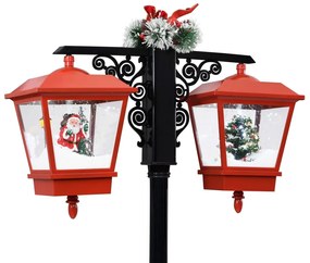 Candeeiro de rua Pai Natal 81x40x188 cm PVC preto e vermelho