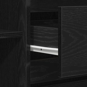 Sideboard Preto Carvalho 120x41x75 cm Madeira de Engenharia