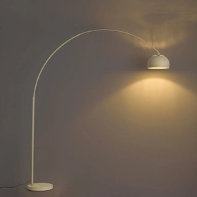 Candeeiro de Arco Moderno Bege com Base de Mármore - XXL