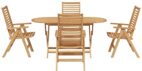 Conjunto de Jantar para Jardim vidaXL com 5 Peças Dobrável de Madeira