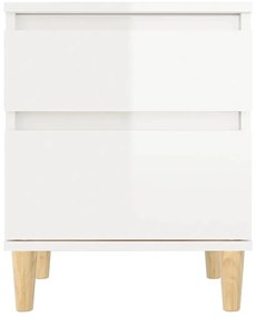 Mesa de cabeceira 40x35x50 cm branco brilhante