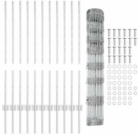 Postes de Cerca vidaXL 22 pcs U-Channel 100 cm Aço Galvanizado