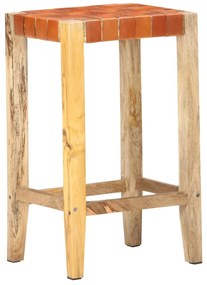 Bancos de bar 2 pcs couro genuíno 75 cm castanho