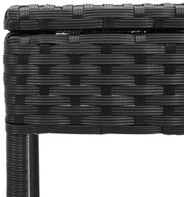 Espreguiçadeiras com mesa 2 pcs vime PE preto