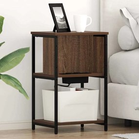 vidaXL Armário de Cabeceira 2 pcs Carvalho castanho 38 x 31 x 61 cm