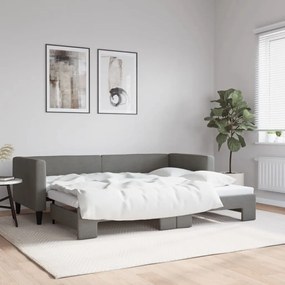 vidaXL Sofá-cama com gavetão 80x200 cm tecido cinzento-escuro