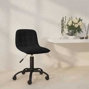 vidaXL Cadeira de jantar giratória veludo preto