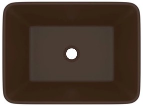 Lavatório luxuoso 41x30x12 cm cerâmica castanho-escuro mate