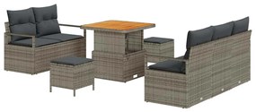 Conjunto de Sofás para Jardim vidaXL 8 Peças com Almofadas Cinza Ratta