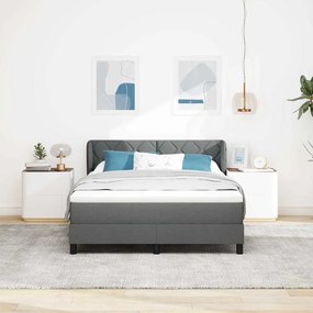 Cama Box Spring vidaXL com Colchão - Cinza Escuro, 140x190 cm, Tecido
